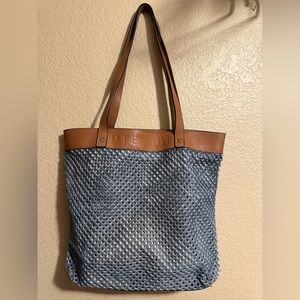 Uterque Leather Fur Tote Bag